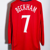 England 2002 Beckham Long Sleeve Away Kit (L)