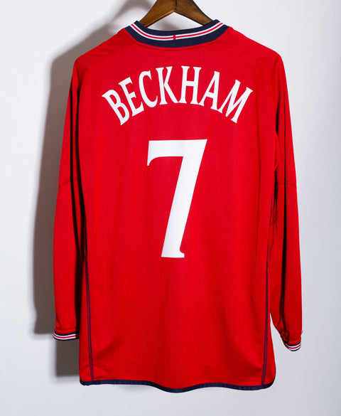 England 2002 Beckham Long Sleeve Away Kit (L)