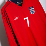 England 2002 Beckham Long Sleeve Away Kit (L)