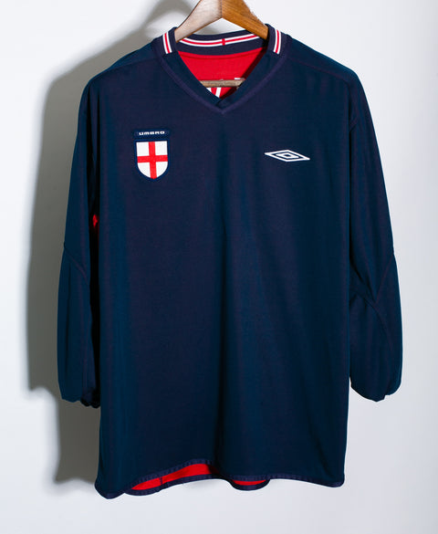 England 2002 Beckham Long Sleeve Away Kit (L)