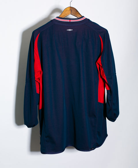 England 2002 Beckham Long Sleeve Away Kit (L)