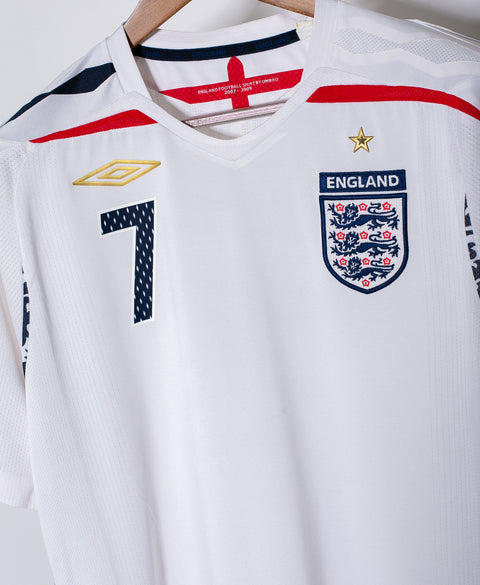 England 2008 Beckham Home Kit (L)