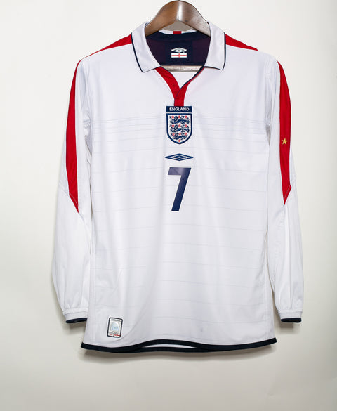 England 2004 Beckham Long Sleeve Reversible Home Kit (S)