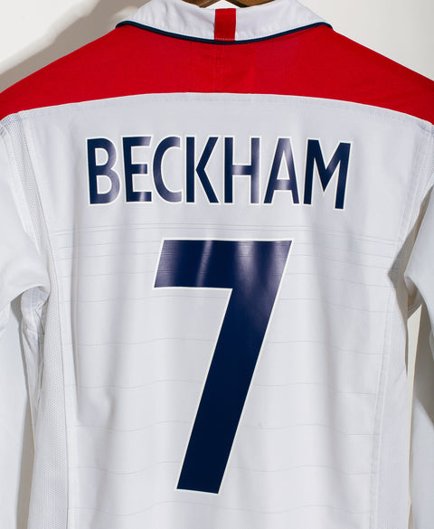 England 2004 Beckham Long Sleeve Reversible Home Kit (S)