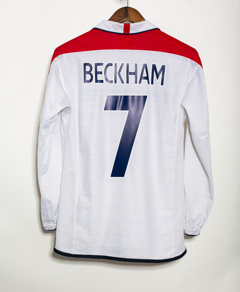 England 2004 Beckham Long Sleeve Reversible Home Kit (S)