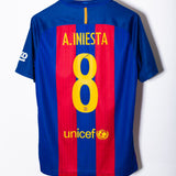 Barcelona 2016-17 Iniesta Home Kit (L)