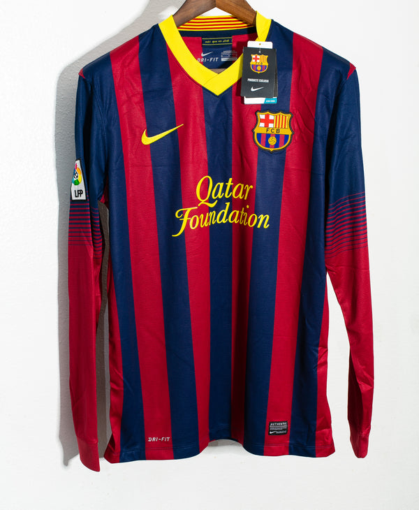Barcelona 2013-14 Neymar Long Sleeve Home Kit NWT (M)