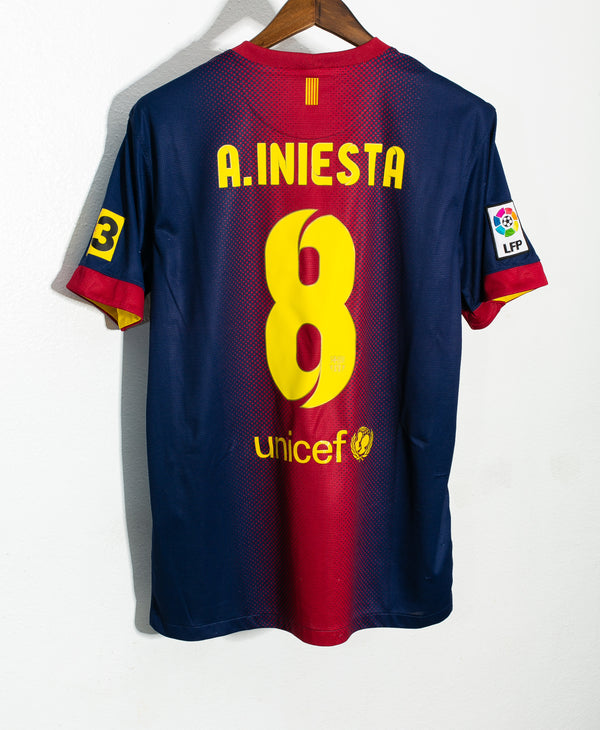 Barcelona 2012-13 Iniesta Home Kit (L)