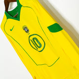 Brazil 2004 Ronaldinho Long Sleeve Home Kit (S)