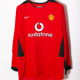 Manchester United 2002-03 Solskjaer Long Sleeve Home Kit (XL)