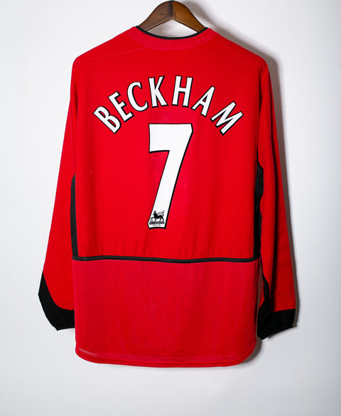 Manchester United 2002-03 Beckham Long Sleeve Home Kit (XL)