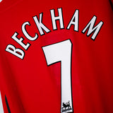 Manchester United 2002-03 Beckham Long Sleeve Home Kit (XL)
