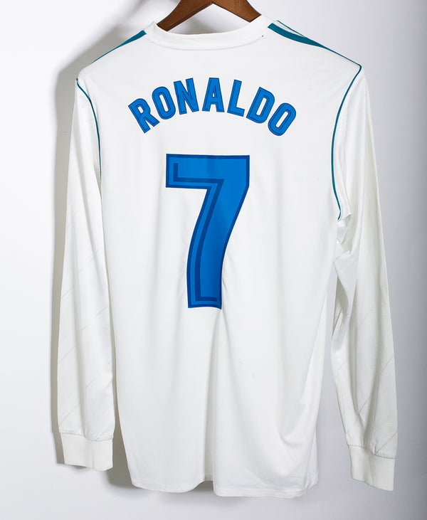 Real Madrid 2017-18 Ronaldo Long Sleeve Home Kit (M)