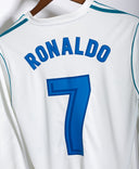 Real Madrid 2017-18 Ronaldo Long Sleeve Home Kit (M)