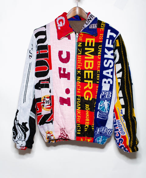 Vintage Scarf Reworked Bomber ( L )