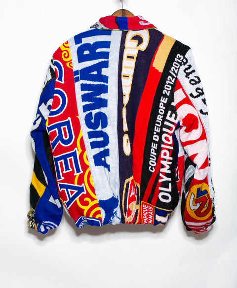 Vintage Scarf Reworked Bomber ( L )