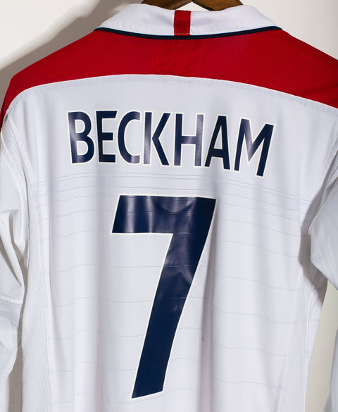 England 2004 Beckham Long Sleeve Reversible Home Kit (M)