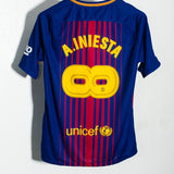 Barcelona 2017-18 Iniesta Special Home Kit (M)