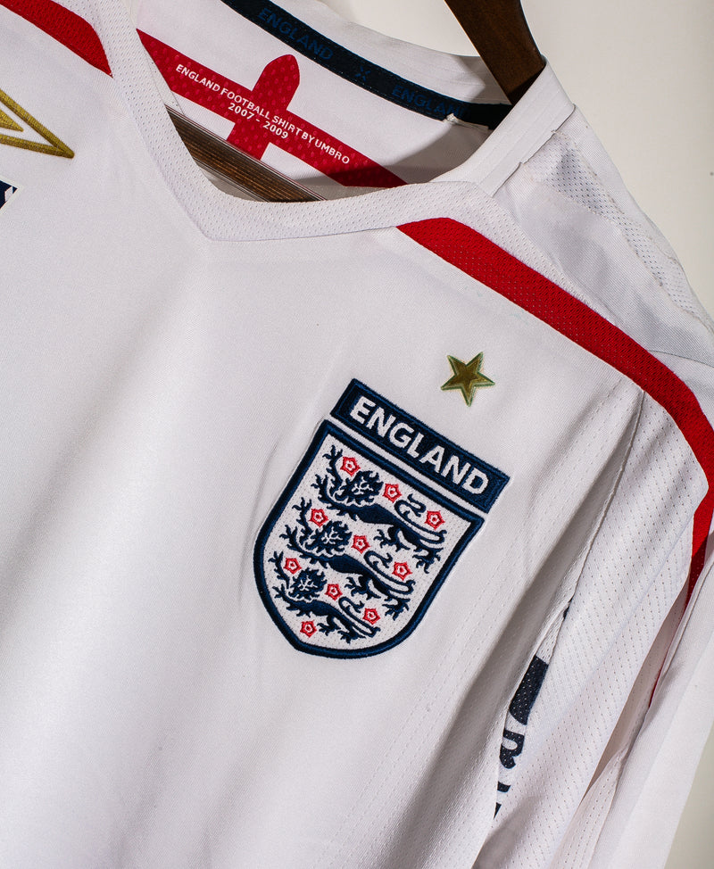 England 2009 Beckham Long Sleeve Home Kit (M)