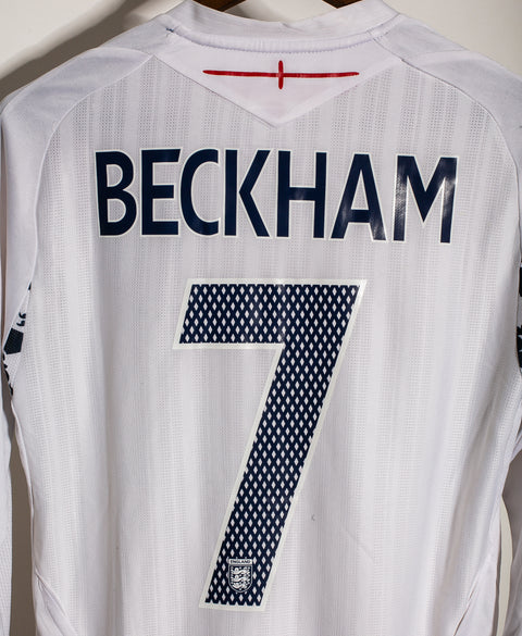 England 2009 Beckham Long Sleeve Home Kit (M)