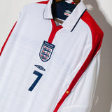England 2004 Beckham Long Sleeve Reversible Home Kit (L)
