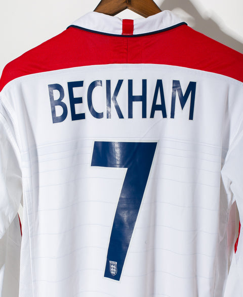 England 2004 Beckham Long Sleeve Reversible Home Kit (L)