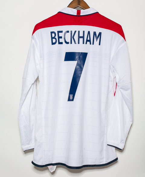 England 2004 Beckham Long Sleeve Reversible Home Kit (L)