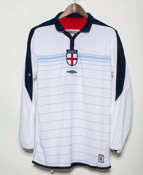 England 2004 Beckham Long Sleeve Reversible Home Kit (L)