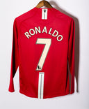 Manchester United 2007-08 Ronaldo Long Sleeve Home Kit (M)