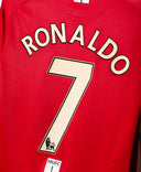 Manchester United 2007-08 Ronaldo Long Sleeve Home Kit (M)