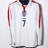 England 2004 Beckham Long Sleeve Home Kit (M)
