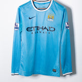 Manchester City 2013-14 J. Navas Long Sleeve Home Kit (S)
