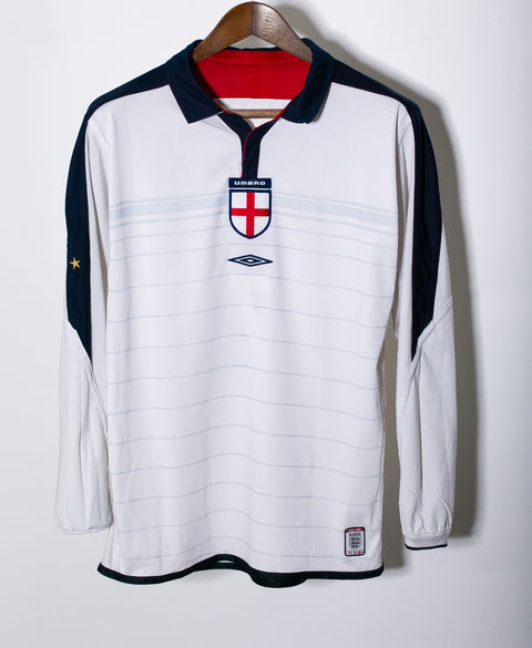 England 2004 Beckham Long Sleeve Home Kit (M)