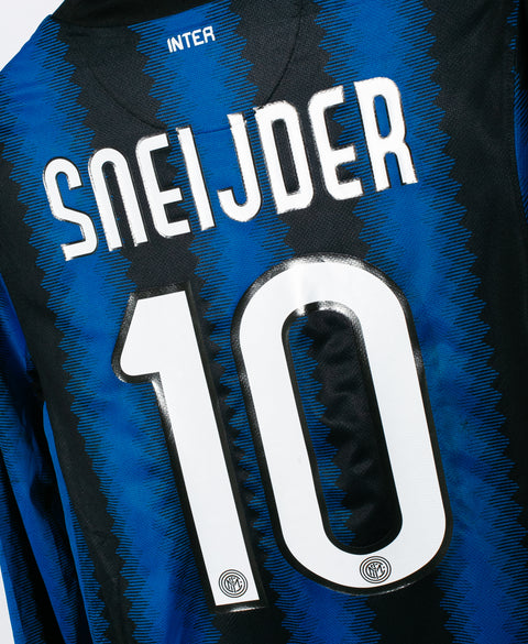 Inter Milan 2010-11 Long Sleeve Player Issue Sneijder Home Kit (M)