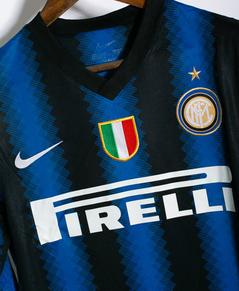 Inter Milan 2010-11 Long Sleeve Player Issue Sneijder Home Kit (M)