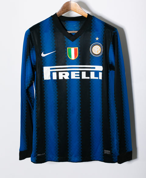 Inter Milan 2010-11 Long Sleeve Player Issue Sneijder Home Kit (M)