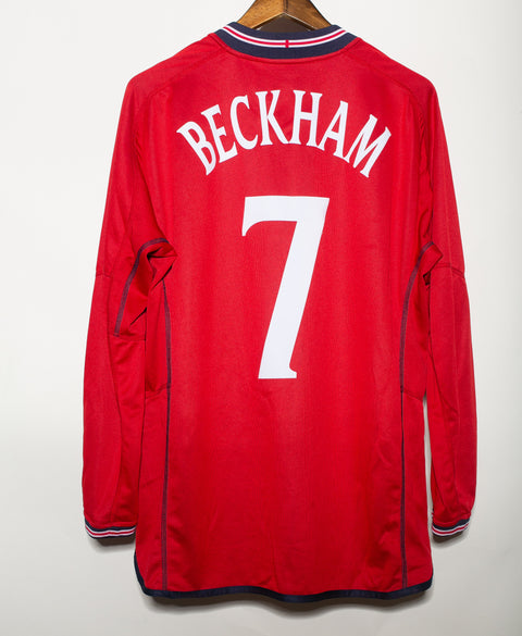 England 2002 Beckham Reversible Long Sleeve Away Kit (XL)