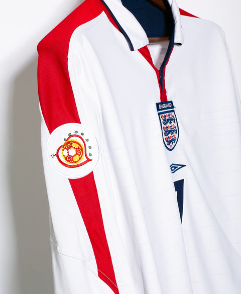 England 2004 Beckham Long Sleeve Home Kit (L)