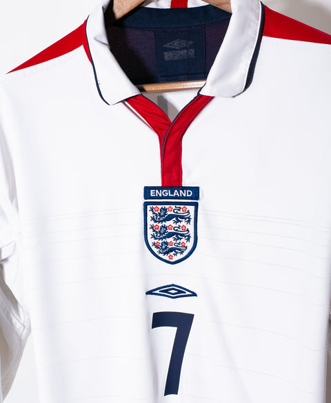 England 2004 Beckham Long Sleeve Home Kit (L)