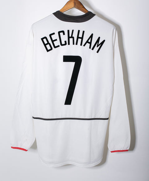 Manchester United 2002-03 Long Sleeve Beckham Away Kit (XL)