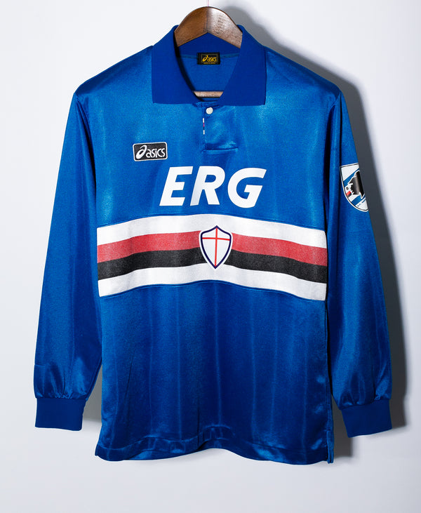 Sampdoria 1993-94 Gullit Long Sleeve Home Kit (M)