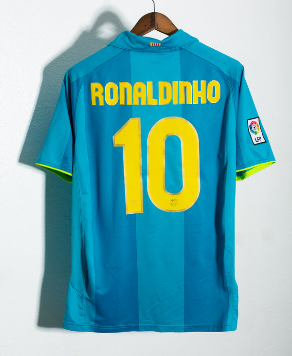 Barcelona 2007-08 Ronaldinho Away Kit (L)