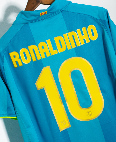 Barcelona 2007-08 Ronaldinho Away Kit (L)