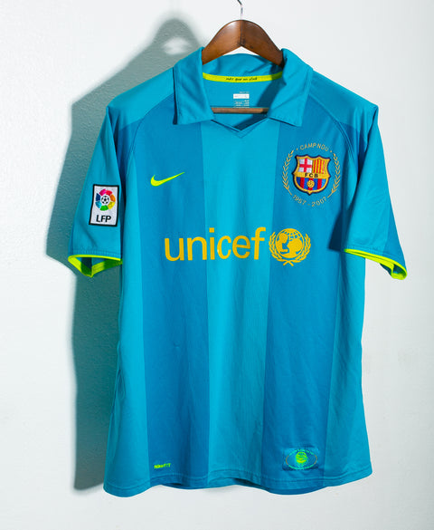 Barcelona 2007-08 Ronaldinho Away Kit (L)