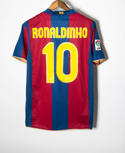 Barcelona 2007-08 Ronaldinho Home Kit (M)