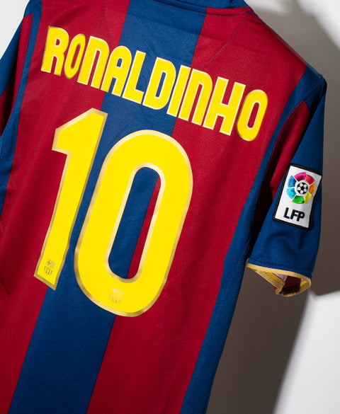 Barcelona 2007-08 Ronaldinho Home Kit (M)