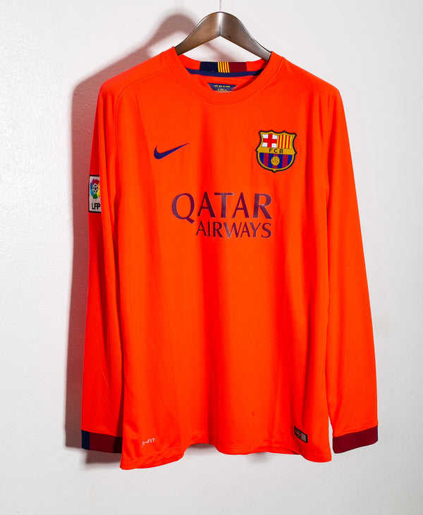 Barcelona 2014-15 Messi Long Sleeve Away Kit (XL)