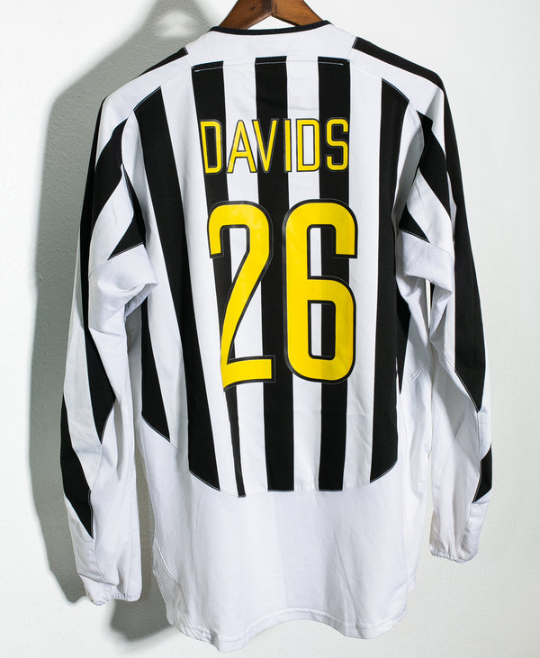 Juventus 2003-04 Davids Long Sleeve Home Kit (XL)