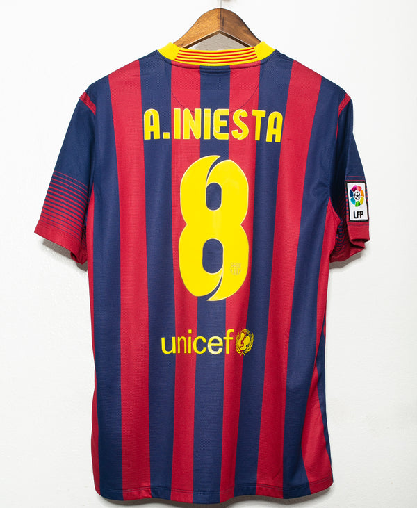 Barcelona 2013-14 Iniesta Home Kit (L)