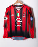 AC Milan 2004- 05 Kaka Long Sleeve Home Kit (YL)